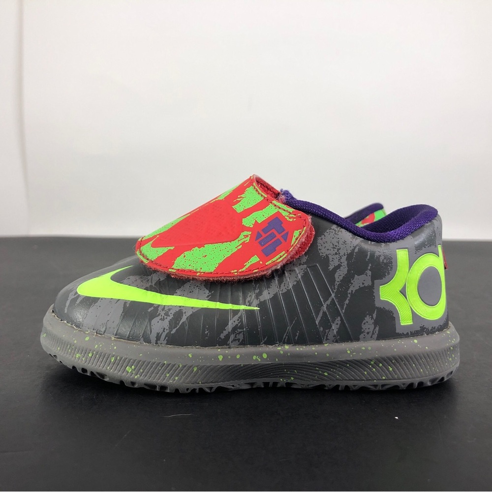 Nike KD 6 VI Nerf Energy Shoes 599479-004 Cool Grey/Electric Green TD Boys 5C